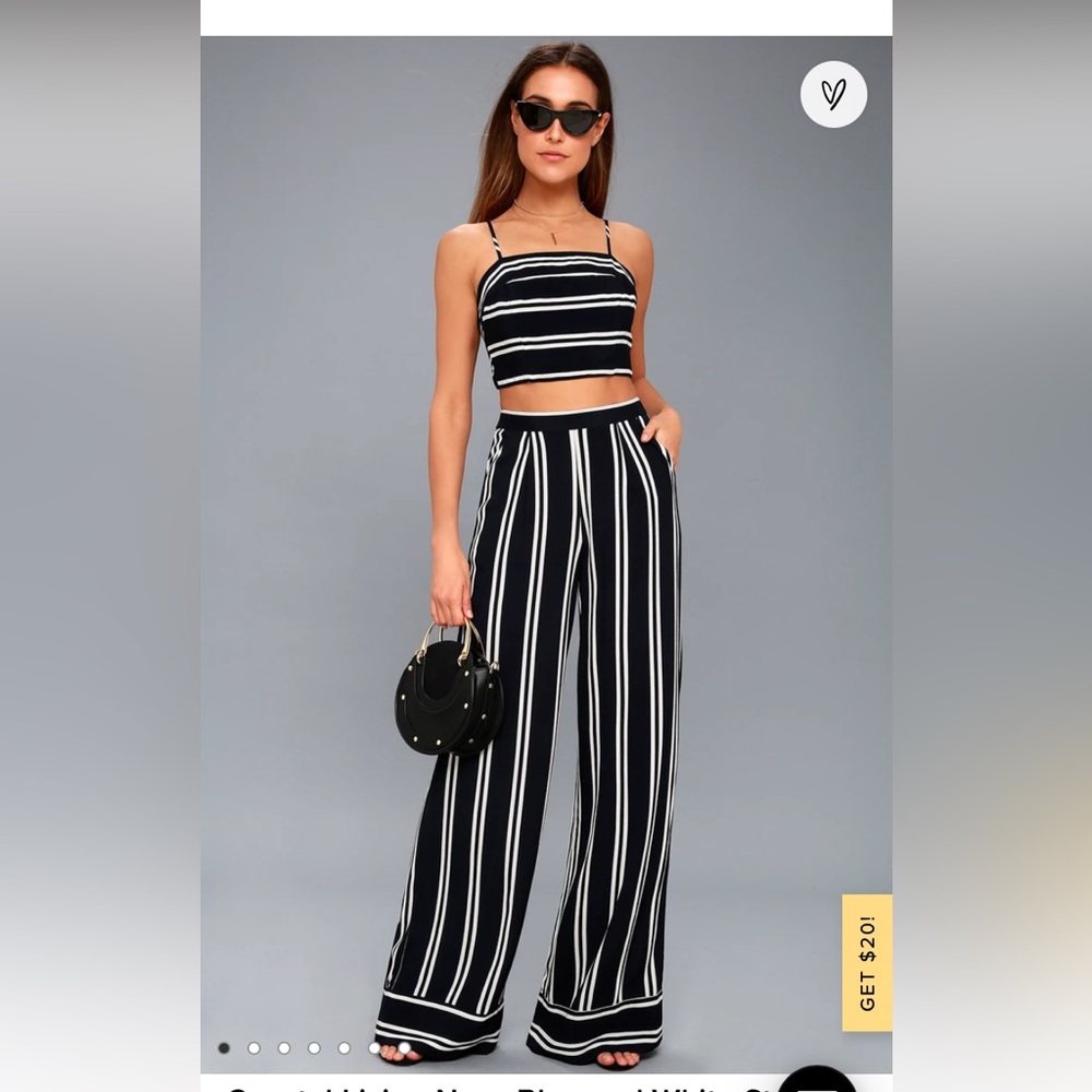 Lulus Coastal Navy & White Jumpsuit